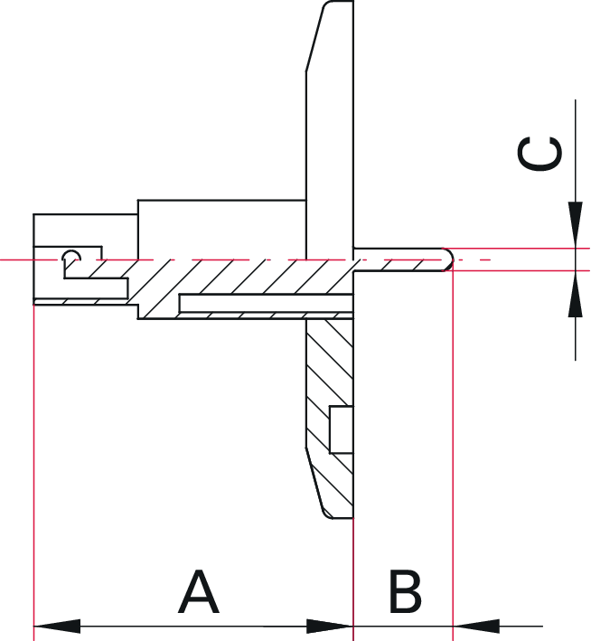 Koaxial Durchführung, BNC, Grounded Shield, 1 Pin, DN 16 ISO-KF