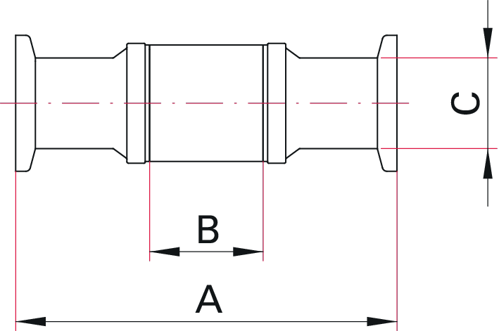 Isolator, Flansch: Edelstahl, DN 16 ISO-KF