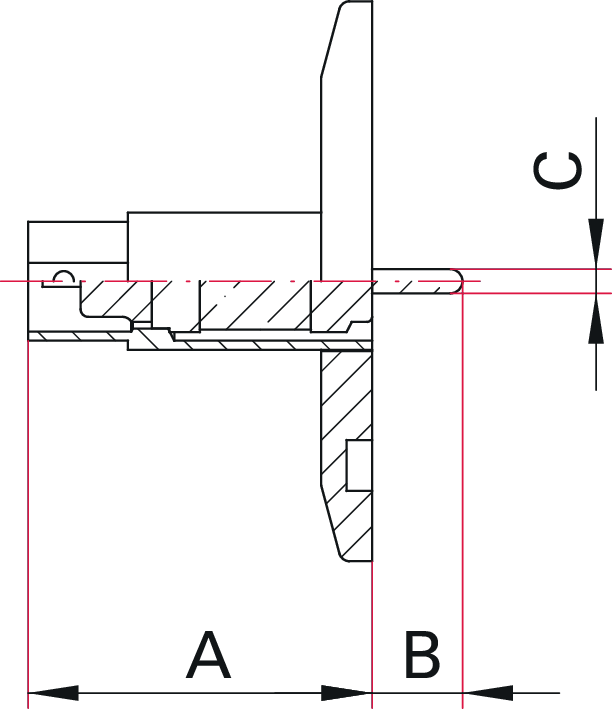 Koaxial Durchführung, MHV, Grounded Shield, 1 Pin, DN 40 ISO-KF