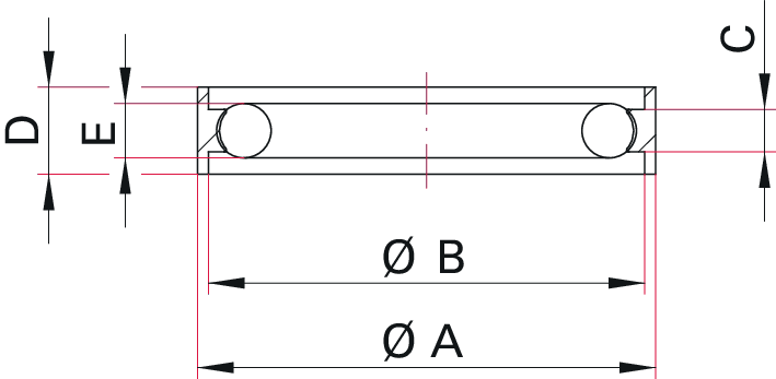 Outer centering ring, polytetrafluoroethylene (PTFE), FKM, DN 50 ISO-KF