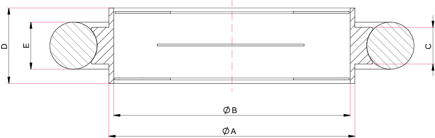 Zentrierring mit Baffle, Edelstahl, FKM, DN 16 ISO-KF