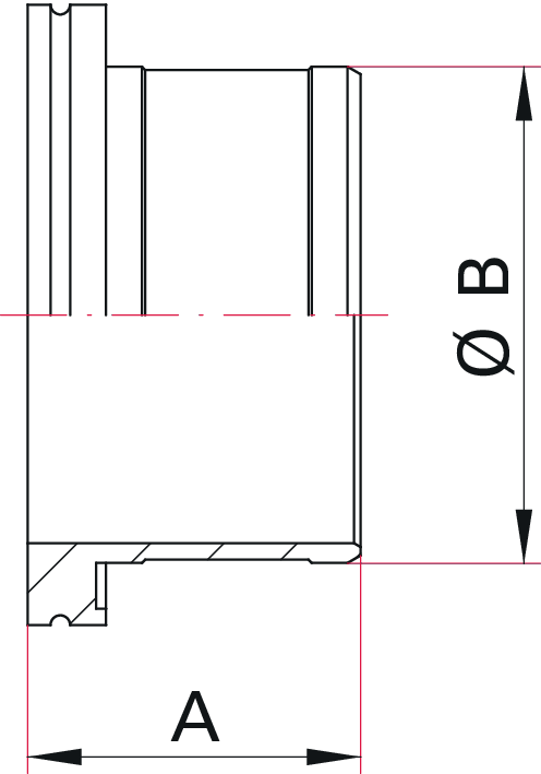 Manschettenanschluss, Aluminium EN AW-6082, DN 63 ISO-K