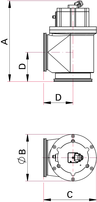 EVB 100 PA, Eckventil, pneumatisch, mit SG, ohne SV