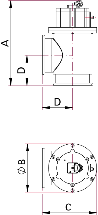 EVB 160 PX, Eckventil, pneumatisch, mit SG, ohne SV