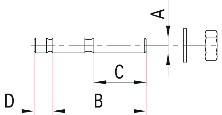 Stiftschraubensatz mit Sechskant-Muttern, 10 Stück M8, DN 63-250 CF