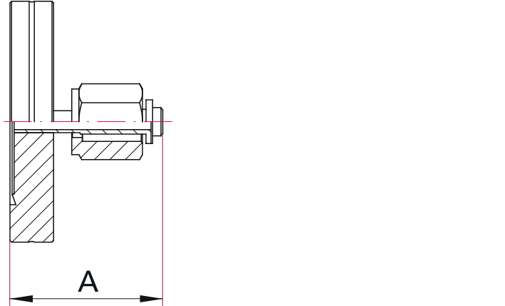 VCR 适配器，母头，不锈钢 316L 法兰，VCR 插端：316L/1.4404，DN 40 CF