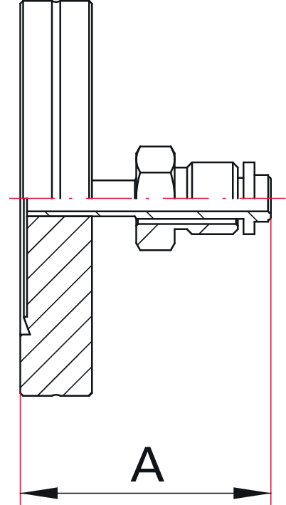 VCR 适配器，公头，不锈钢 316L 法兰，VCR 插端：316L/1.4404，DN 40 CF