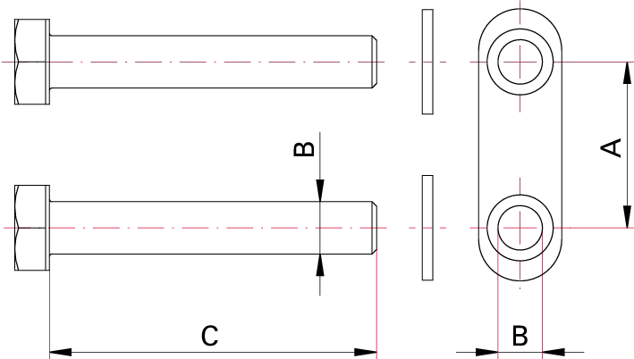 Duo-Mutter, 4 Stück M8, DN 63 CF