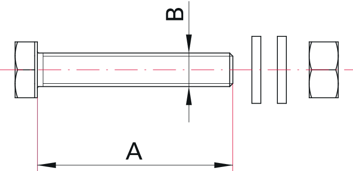 Schraubensatz, Edelstahl A4-80, DN 400 COF