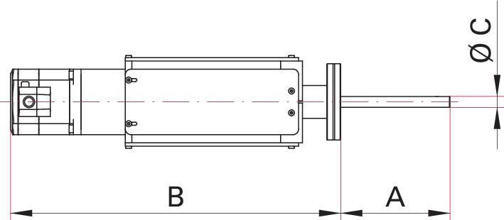 Magnetically coupled rotary feedthrough, motorized,high resolution, DN 40 CF