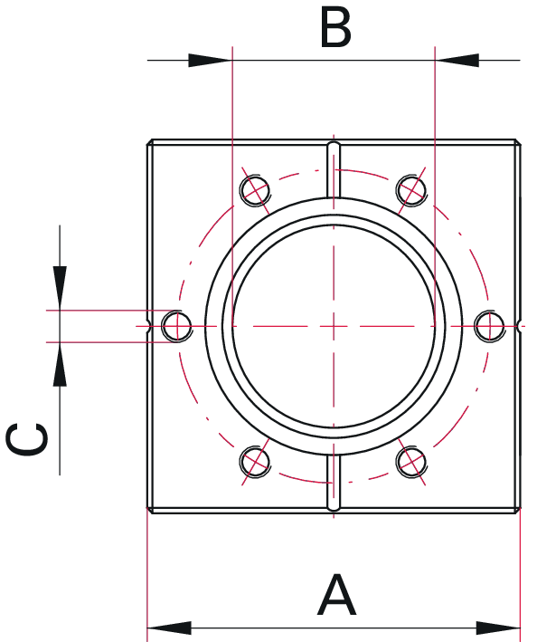 UHV-Würfel, Edelstahl 1.4404/316L, DN 16 CF