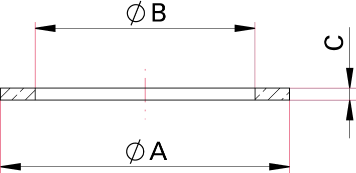 Kupferdichtung, OFHC-Kupfer, DN 50 CF