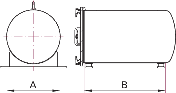 Hochvakuumkammer, horizontal, KHH, DN 320