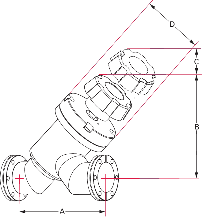 超高真空直通阀，DN 16 CF，手动，不锈钢/铜/氟橡胶，“A”尺寸 119 mm