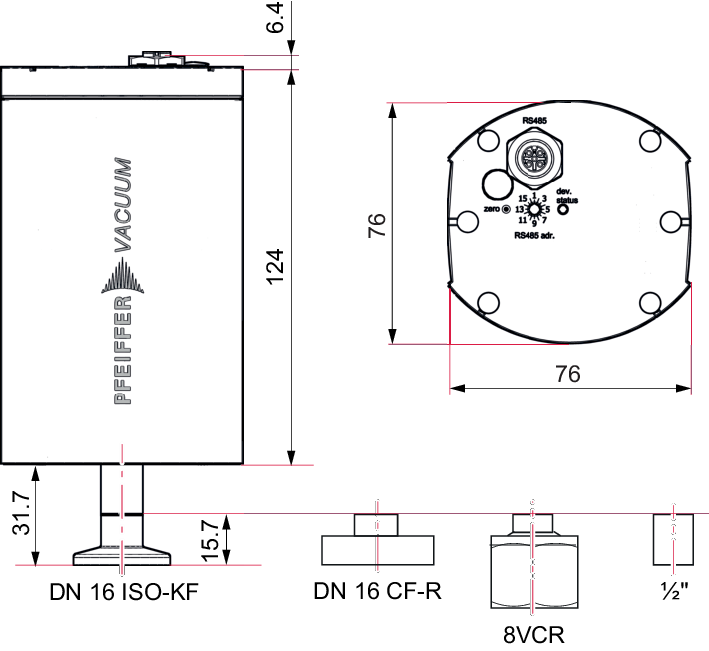 CCT 374，DN 16 CF-R，RS-485