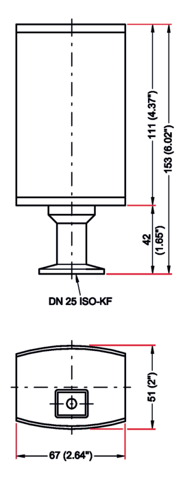 IMR 265 고압 열음극, DN 25 ISO-KF