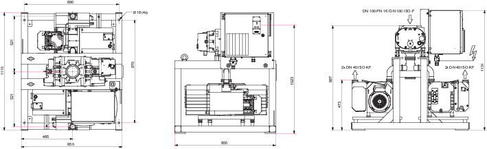 CombiLine RS 1000 R2D with Duo 65 two-stage rotary vane pump and HiLobe 1302 roots pump