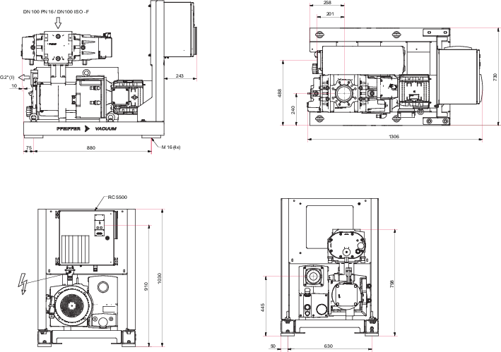 CombiLine RU 1052 with R5 RD 0360 A single-stage rotary vane pump and HiLobe 1302 roots pump