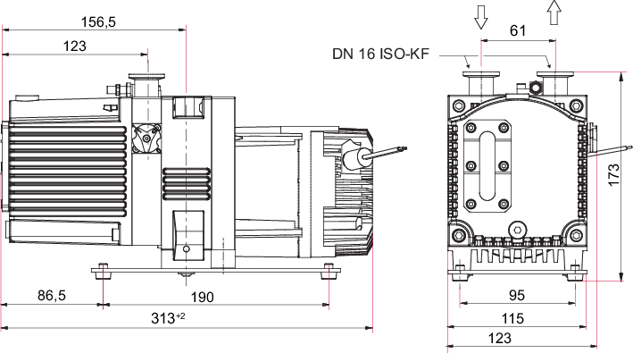 Duo 3 M, 24 V DC, DN 16 ISO-KF