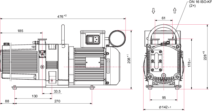 Duo 11 M, 단상 모터, 100 – 115 V, 50/60 Hz