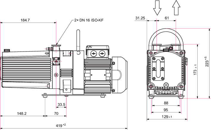 Duo 11 M，三相电机，230/400 V，50 Hz | 265/460 V，60 Hz，1TF