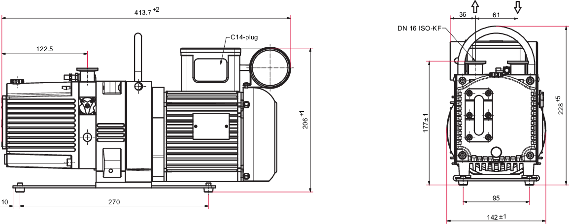 Duo 3 M, 단상 모터, 100 – 115 V, 50/60 Hz