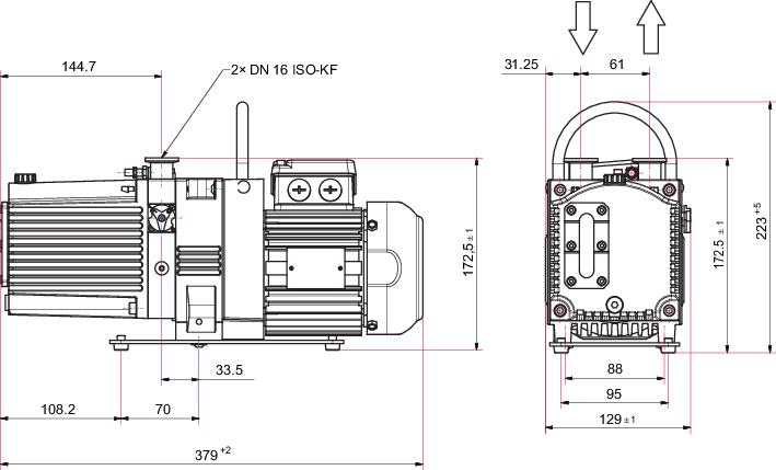 Duo 6 M, 3-Phasenmotor, 230/400 V, 50 Hz | 265/460 V, 60 Hz, 1TF