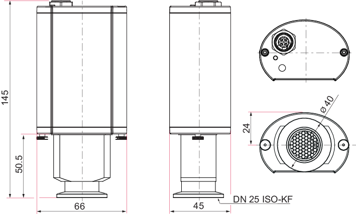 HPT 200, DN 25 ISO-KF, RS-485, Profinet