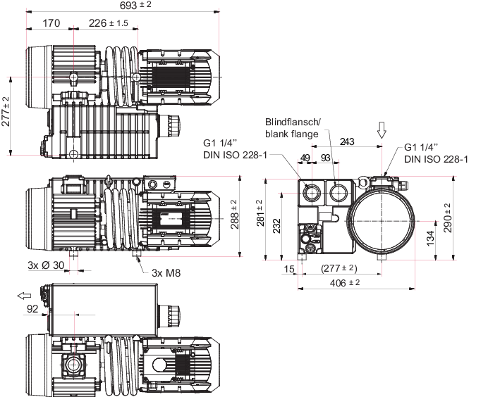 Hena 101, 3상 모터, 190 – 200/380 – 400 V, 50 Hz | 208/220/230/440/460 V, 60 Hz