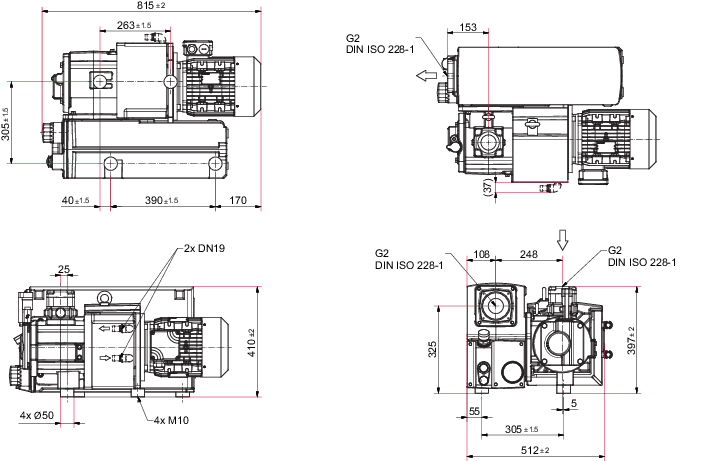 Hena 202, 3상 모터, 190 – 200/380 – 400 V, 50 Hz | 208/220/230/440/460 V, 60 Hz