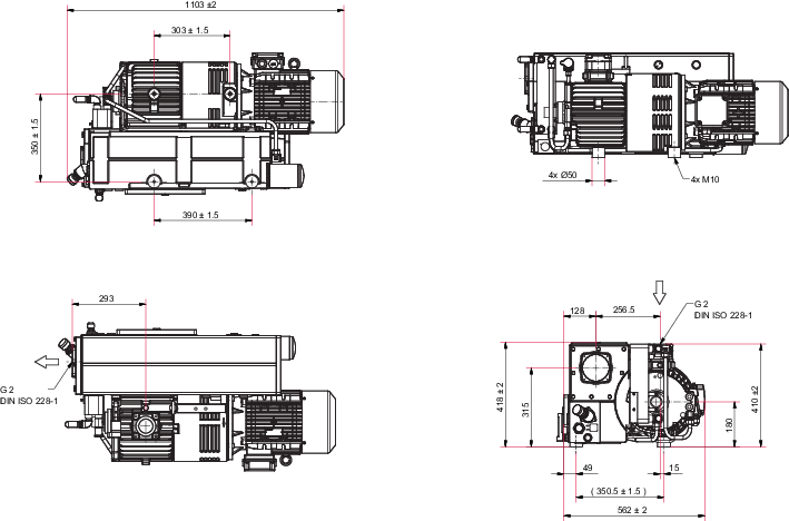 Hena 301 R, 3상 모터, 190 – 200/220 – 230/380 – 400 V, 50 Hz | 208/220/230/440/460 V, 60 Hz