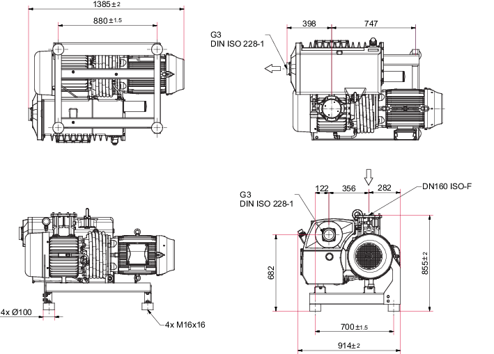 Hena 401, 3상 모터, 200/346 V, 50 Hz | 220/380 V, 60 Hz