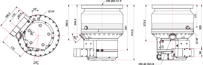 TCP 1200용 HiPace® 2300, DN 250 CF-F