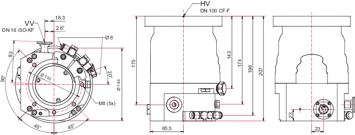 TCP 350용 HiPace® 300, DN 100 CF-F