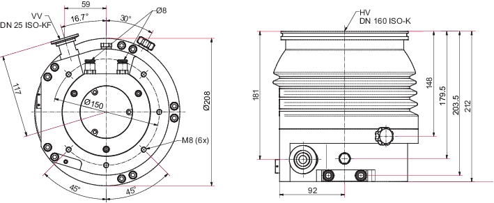 TCP 350용 HiPace® 700, DN 160 ISO-K