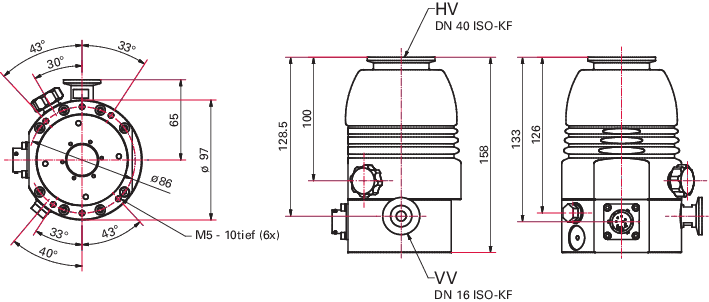 HiPace® 80 for TCP 350, DN 40 ISO-KF