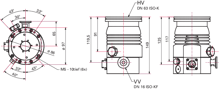 HiPace® 80 for TCP 350, DN 63 ISO-K