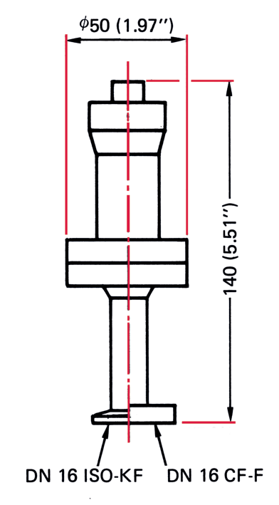 Pirani measuring tube TPR 017, corrosion-resistant, DN 16 CF-F