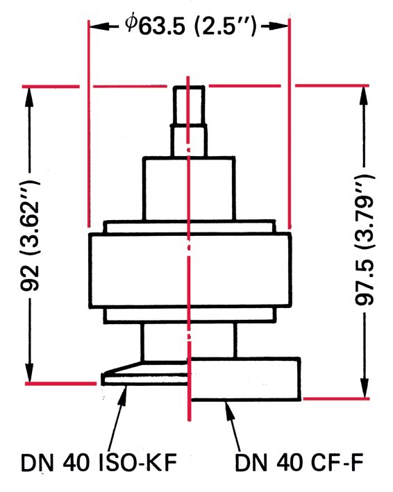 IKR 060 冷阴极真空计，同轴，金属密封，DN 40 CF-F