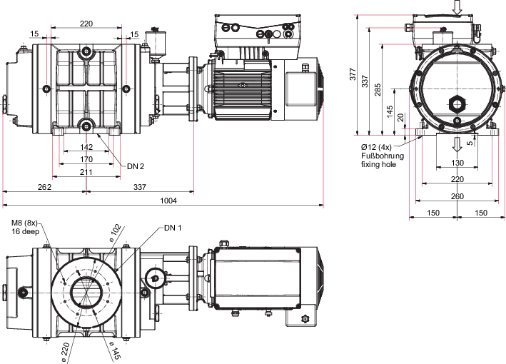 Okta 800, Wälzkolbenpumpe, 400–480 V