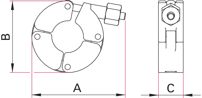 Spannkette für Elastomer- und Metalldichtung, DN 50 ISO-KF