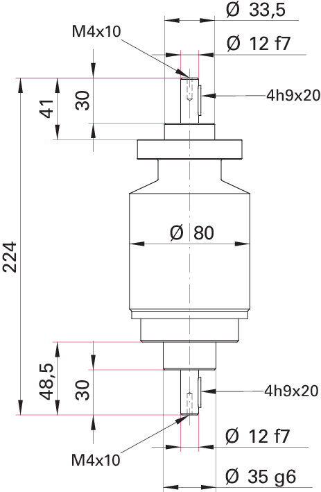 UDD 235, Drehdurchführung, DN 40 CF-F