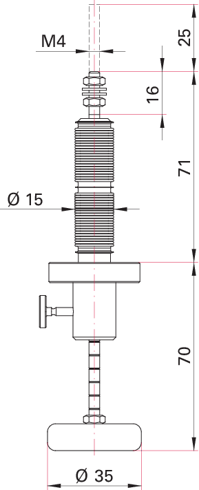 ULD 016 S, Lineardurchführung, Handantrieb, DN 16 CF-R