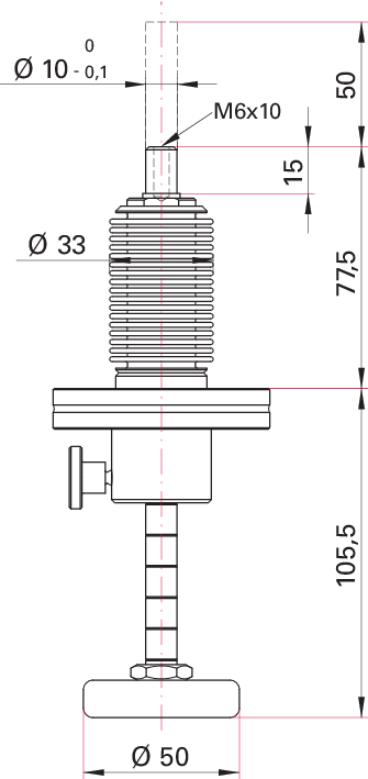 ULD 135 S, Lineardurchführung, Handantrieb, DN 40 CF-R