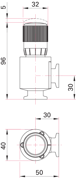 EVD 010 H，粗气体计量阀，手动启动