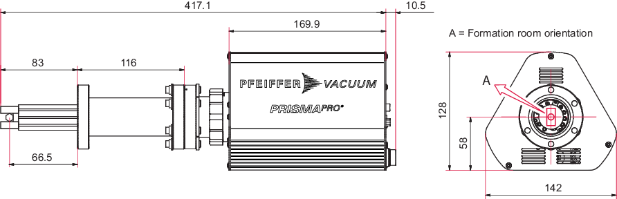 PrismaPro® QMG 250 M2, 1 – 200 u, Cross-Beam-Ionenquelle, Yttriertes Iridium, I/O-Option: Standard