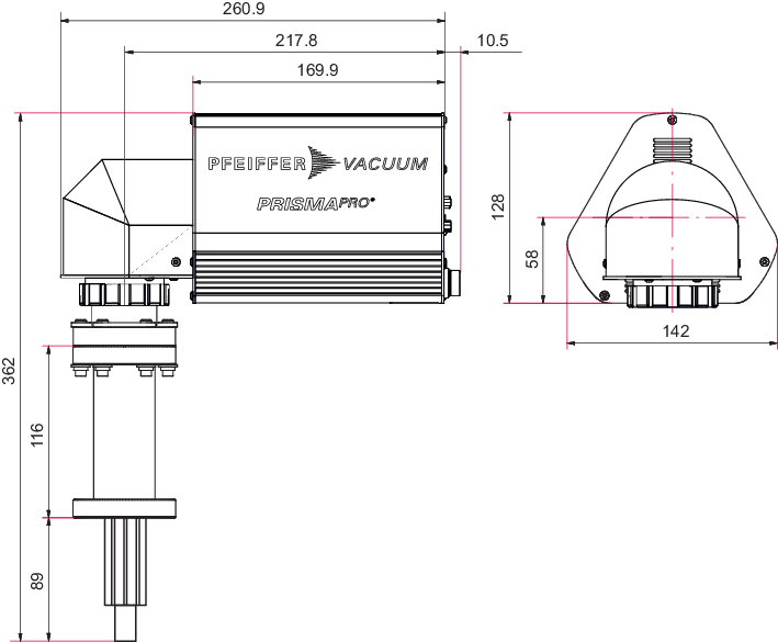 PrismaPro® QMG 250 M3，1 – 300 u，栅极离子源，钨，I/O 选项：扩展