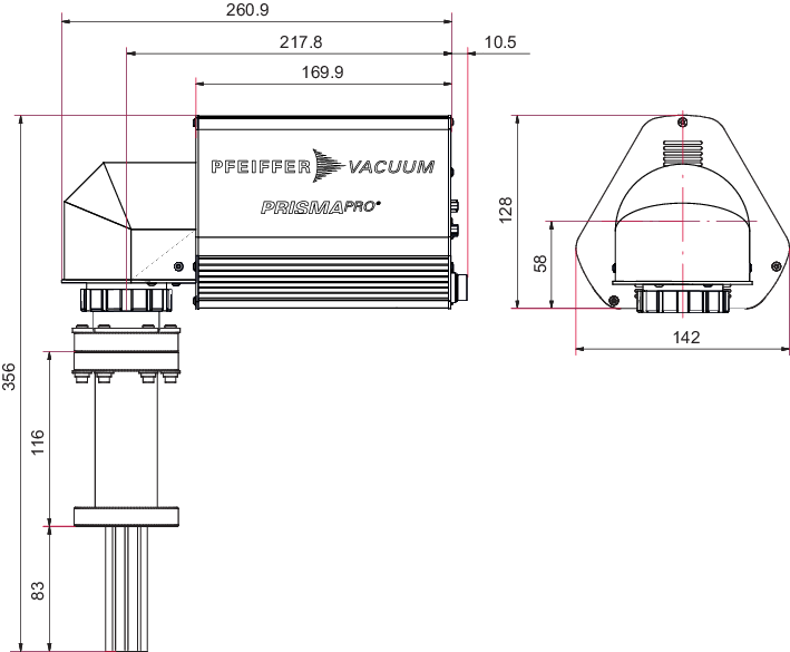 PrismaPro® QMG 250 M2，1 – 200 u，开放式离子源，钇铱，I/O 选项：标准型