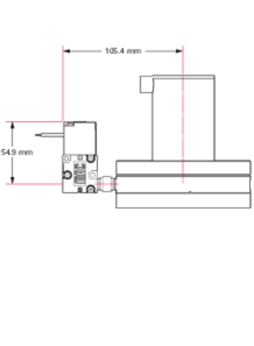 HV-Eckventil, DN 80 ISO-K, elektropneumatisch, SV 24 V DC, 304/FKM, „A“-Dim 98 mm