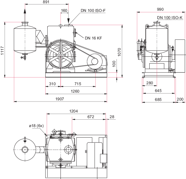 BA 501, 3-상 모터, 400/690 V, 50 Hz, HV - 안전 밸브 없음